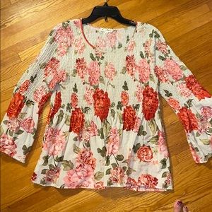 Cabbage rose cotton top